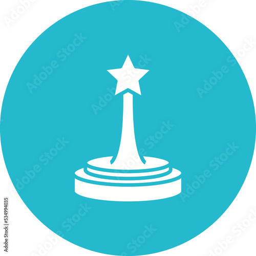 Oscar Award Glyph Circle Background Icon