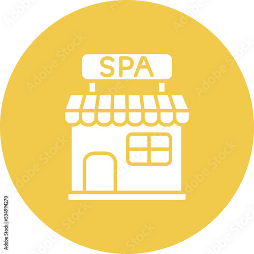 Spa Center Glyph Circle Background Icon