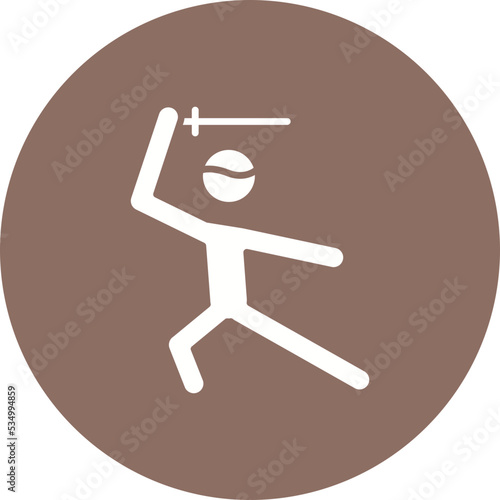 Sword Fighting Glyph Circle Background Icon