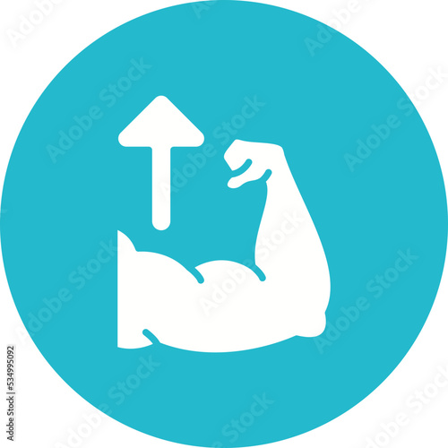 Muscles Glyph Circle Background Icon