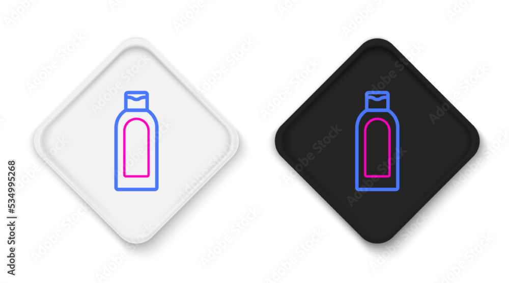 Line Bottle of shampoo icon isolated on white background. Colorful outline concept. Vector Line Bottle of shampoo icon isolated on white background. Colorful outline concept. Vector
