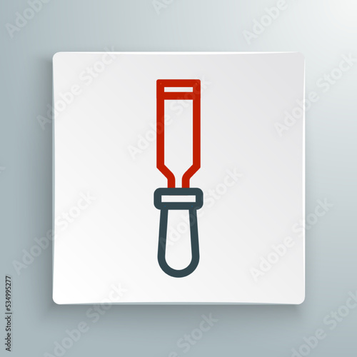 Line Chisel tool for wood icon isolated on white background. Colorful outline concept. Vector
