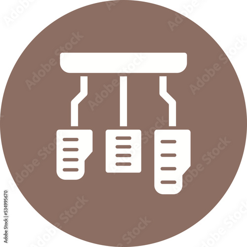 Car Pedal Glyph Circle Background Icon