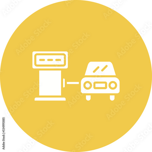 Refuel Glyph Circle Background Icon