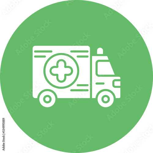 Ambulance Glyph Circle Background Icon
