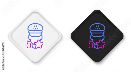 Line Taxi service rating icon isolated on white background. Colorful outline concept. Vector