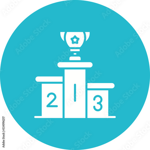 Podium Glyph Circle Background Icon