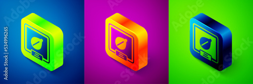 Free Download Isometric Seeds of a specific plant icon isolated on blue, purple and green background. Square button. Vector - GFXLoad