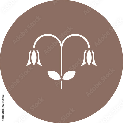 Bluebell Glyph Circle Background Icon
