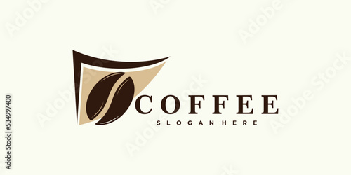 coffee logo design for coffee shop icon with creative concept premium vector