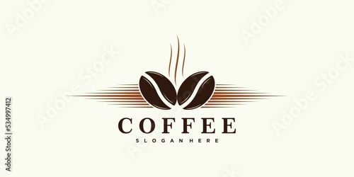 coffee logo design for coffee shop icon with creative concept premium vector