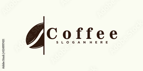 coffee logo design for coffee shop icon with creative concept premium vector