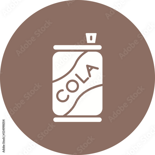 Cola Can Glyph Circle Background Icon
