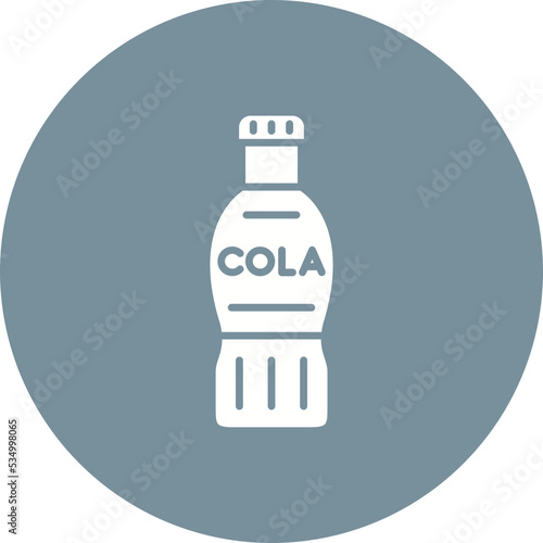 Cola Bottle Glyph Circle Background Icon