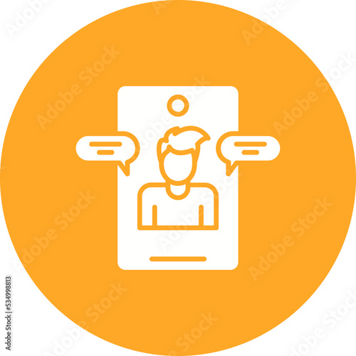 Videocall Discussion Glyph Circle Background Icon