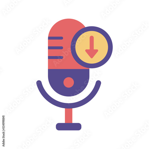 Billede på lærred Podcast Download Icon