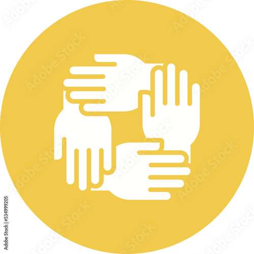 Teamwork Glyph Circle Background Icon