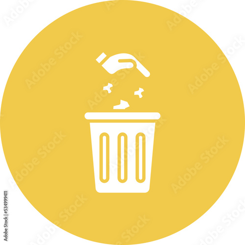 Litter Glyph Circle Background Icon