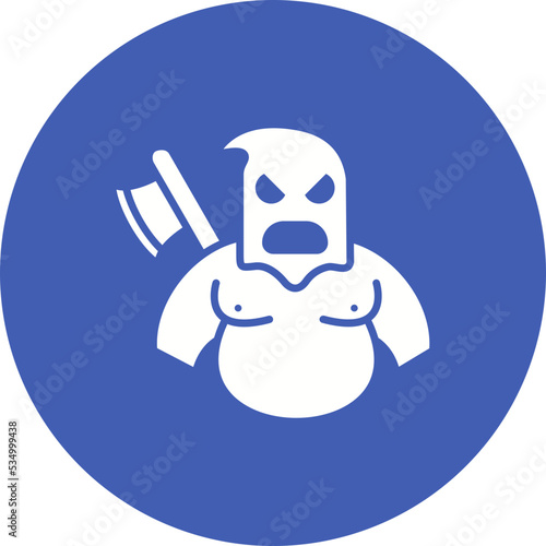 Executioner Glyph Circle Background Icon