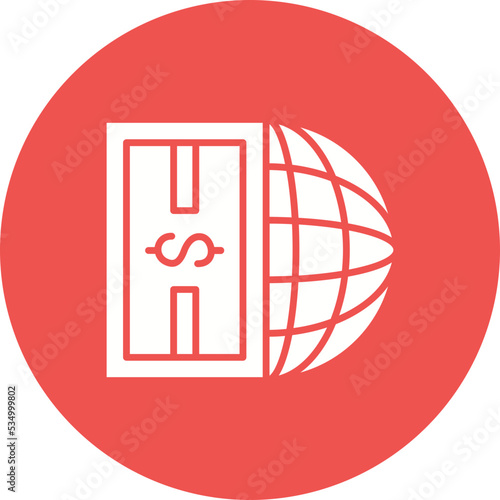Global Earning Glyph Circle Background Icon