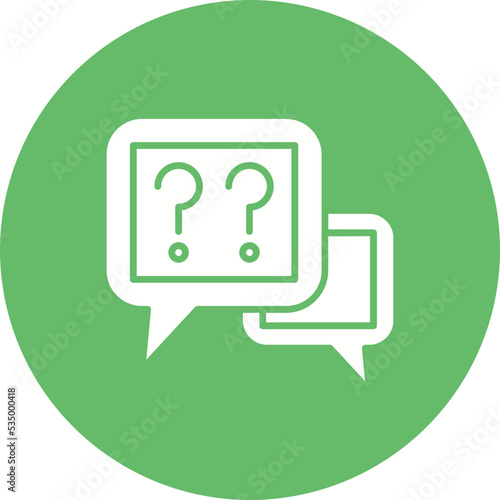 Questions Glyph Circle Background Icon