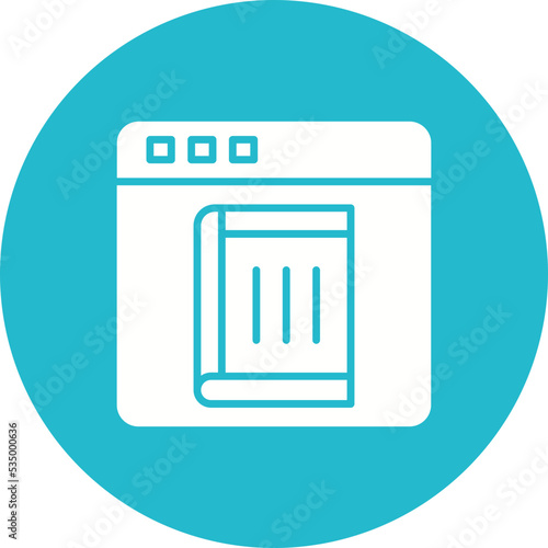 Ebook Glyph Circle Background Icon