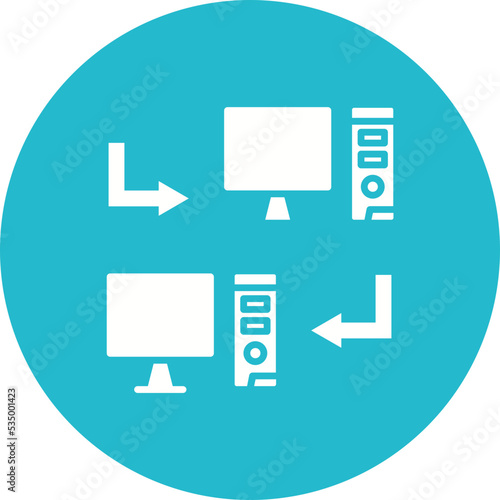 Shared Systems Glyph Circle Background Icon