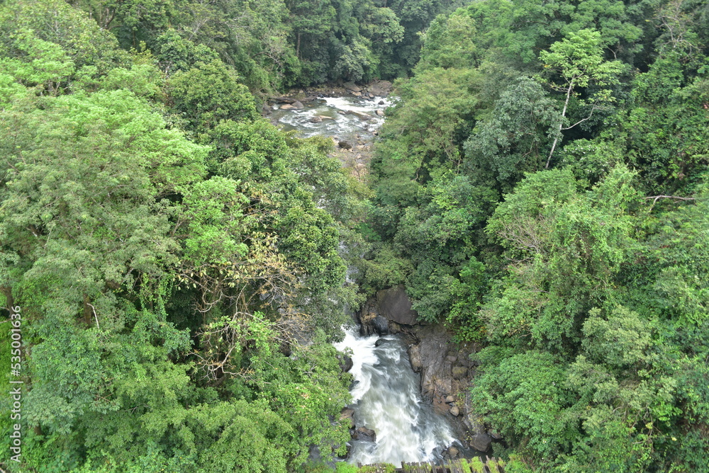 Waterfall at Green Route Railway Trek, Western Ghats mountain range, Karnataka, India