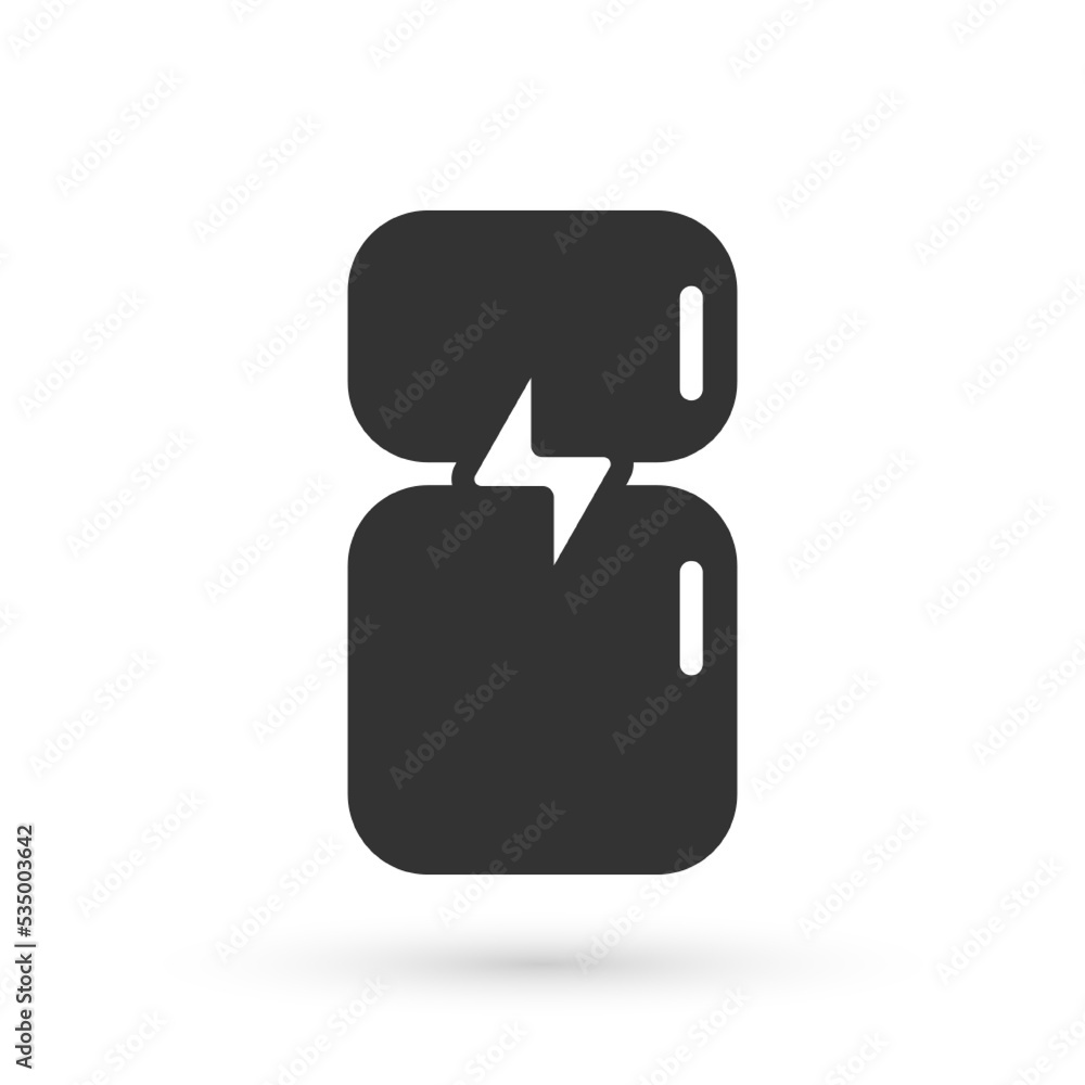 Grey Refrigerator icon isolated on white background. Fridge freezer refrigerator. Household tech and appliances. Vector Grey Refrigerator icon isolated on white background. Fridge freezer refrigerator. Household tech and appliances. Vector