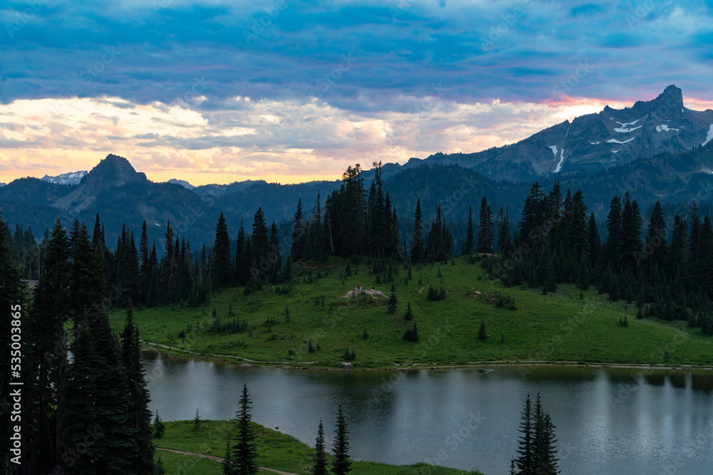 Mount Ranier Sunset with Reflection