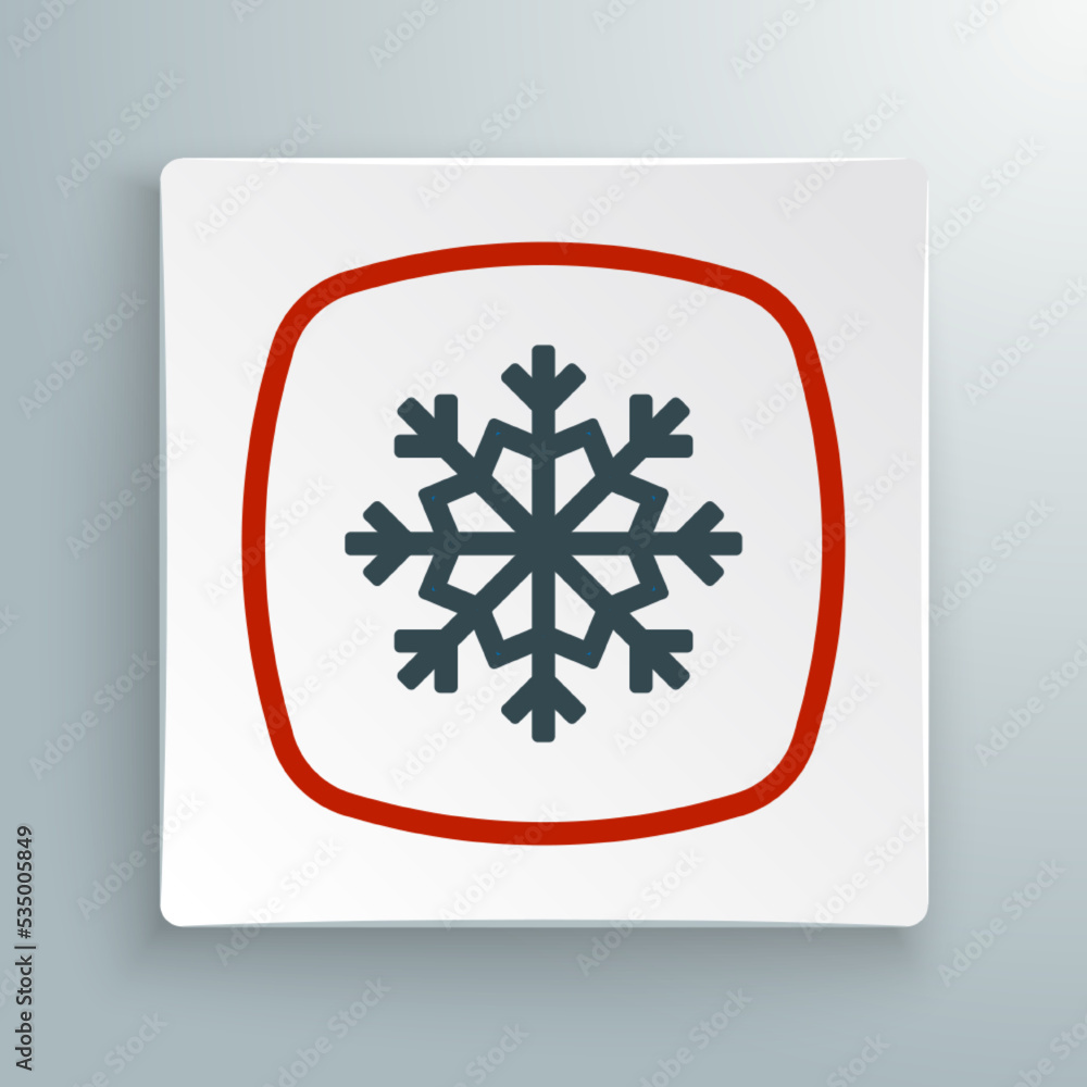 Line Snowflake icon isolated on white background. Merry Christmas and Happy New Year. Colorful outline concept. Vector