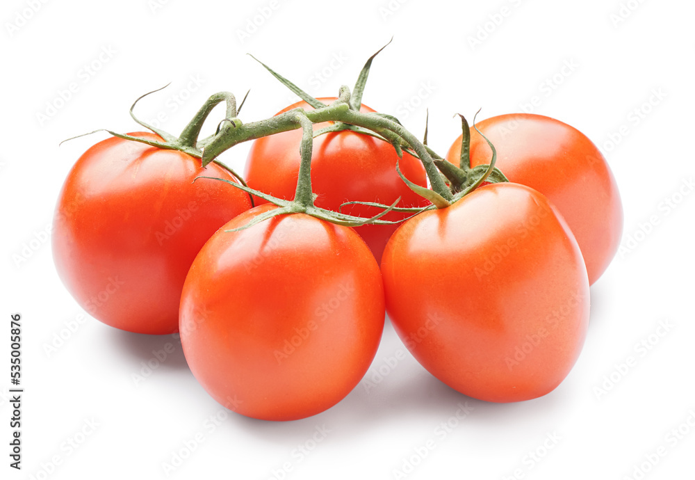 Bunch of ripe tomatoes on white background Bunch of ripe tomatoes on white background