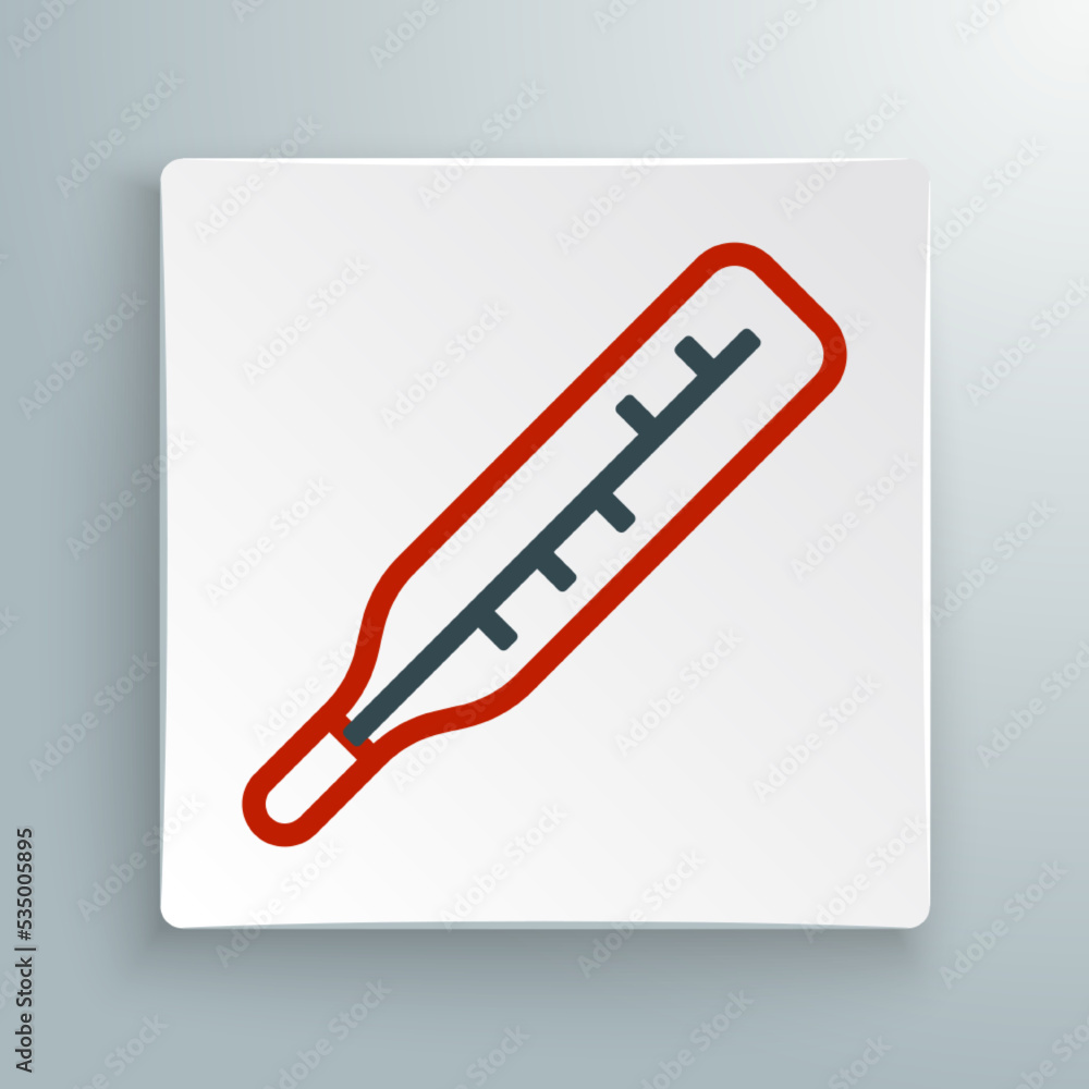 Line Medical thermometer for medical examination icon isolated on white background. Colorful outline concept. Vector Line Medical thermometer for medical examination icon isolated on white background. Colorful outline concept. Vector