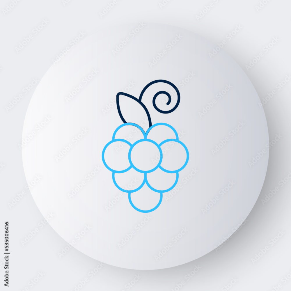 Line Grape fruit icon isolated on white background. Colorful outline concept. Vector