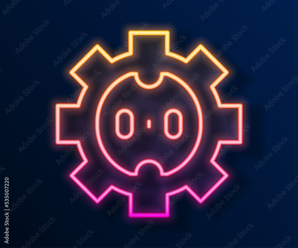 Glowing neon line Electrical outlet icon isolated on black background. Power socket. Rosette symbol. Vector