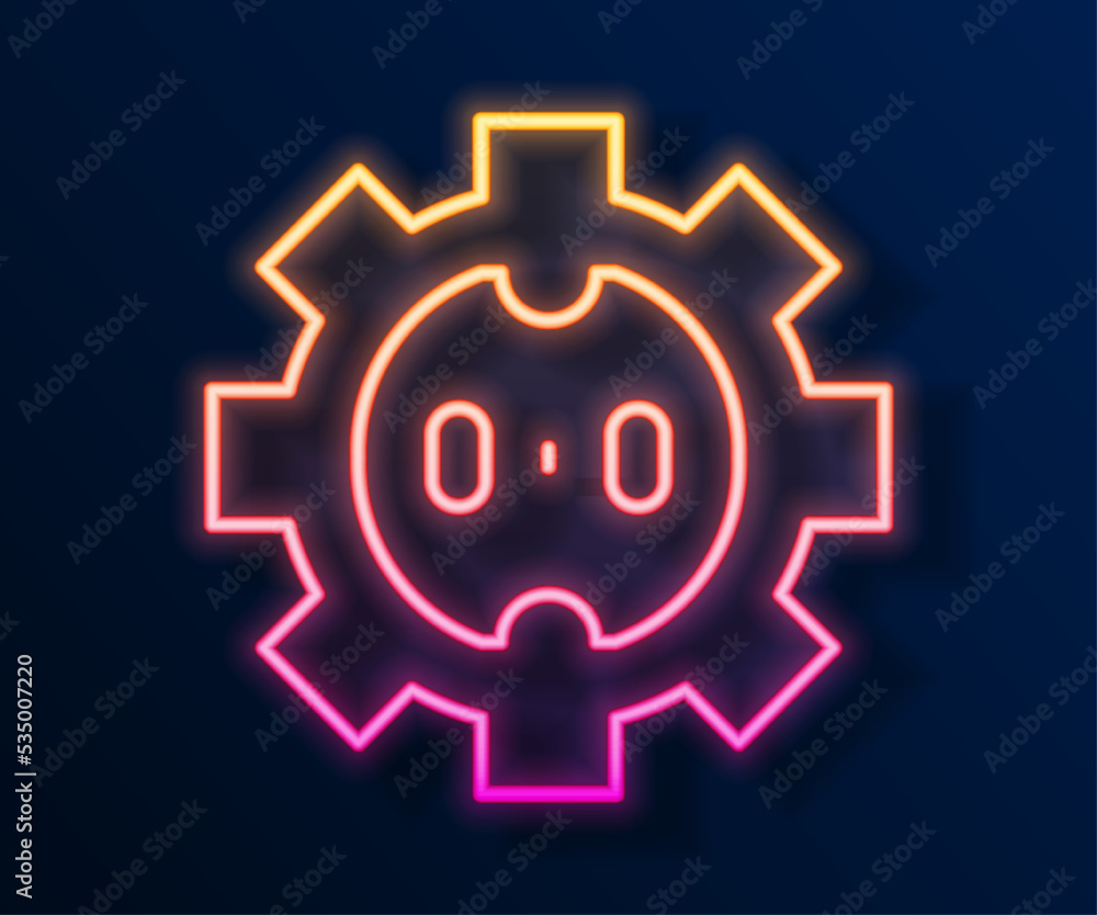 Glowing neon line Electrical outlet icon isolated on black background. Power socket. Rosette symbol. Vector Glowing neon line Electrical outlet icon isolated on black background. Power socket. Rosette symbol. Vector