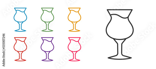 Set line Glass of beer icon isolated on white background. Set icons colorful. Vector