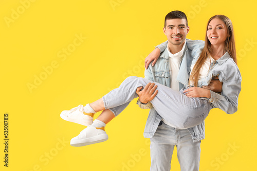 Fashionable young couple in...