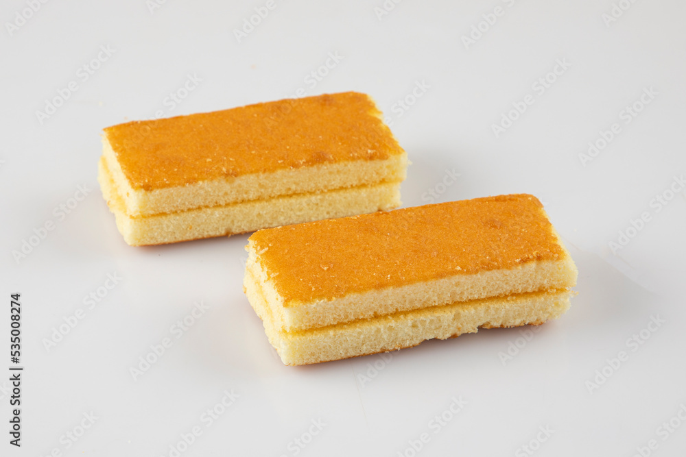 cake slice and dry cake isolated on white background cake slice and dry cake isolated on white background