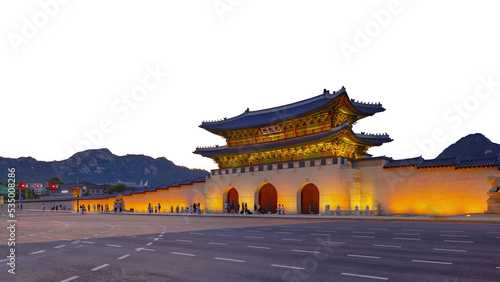 gyeongbokgung palace on transparent background
