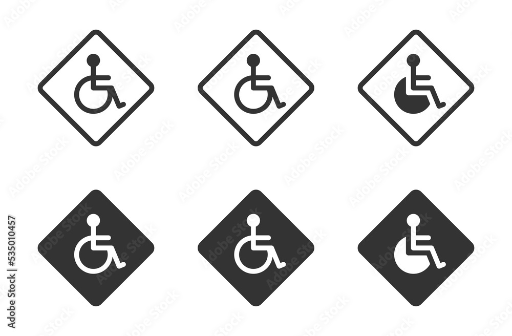 Wheelchair icons set. Vector illustration. Wheelchair icons set. Vector illustration.