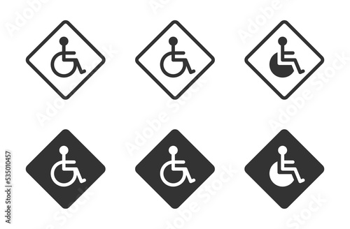 Wheelchair icons set. Vector illustration.