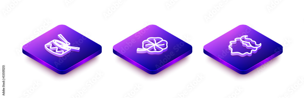 Set Isometric line Drum with drum sticks, Four leaf clover and Mustache and beard icon. Vector Set Isometric line Drum with drum sticks, Four leaf clover and Mustache and beard icon. Vector