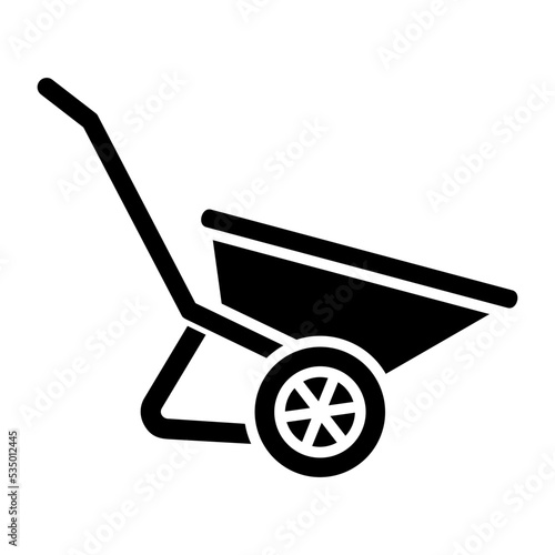 Wheelbarrow Glyph Icon
