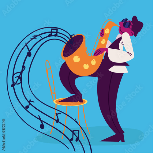 male musician with sax