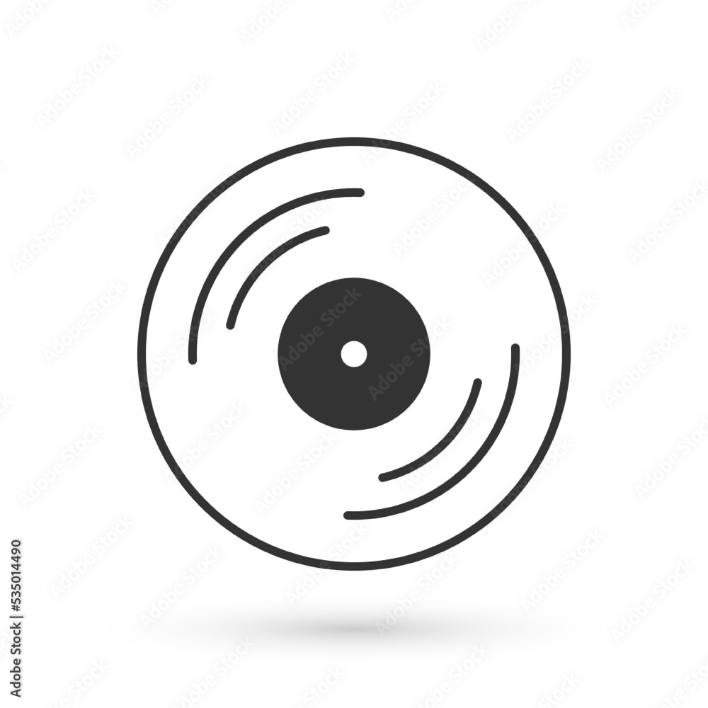 Grey Vinyl disk icon isolated on white background. Vector Grey Vinyl disk icon isolated on white background. Vector