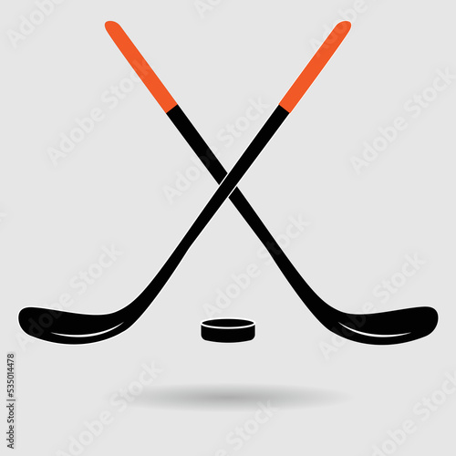 crossed ice hockey sticks,hockey stick,isolated on white background,eps10