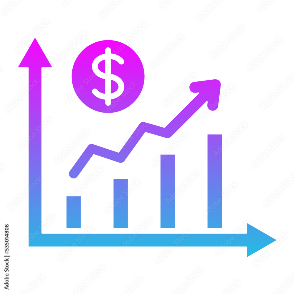 Profit Chart Glyph Gradient Icon Profit Chart Glyph Gradient Icon