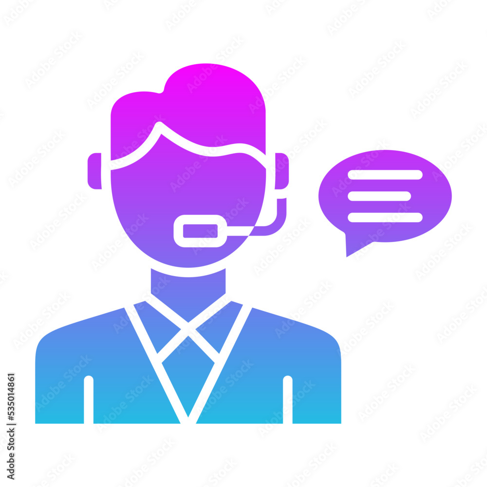 Customer Service Glyph Gradient Icon Customer Service Glyph Gradient Icon