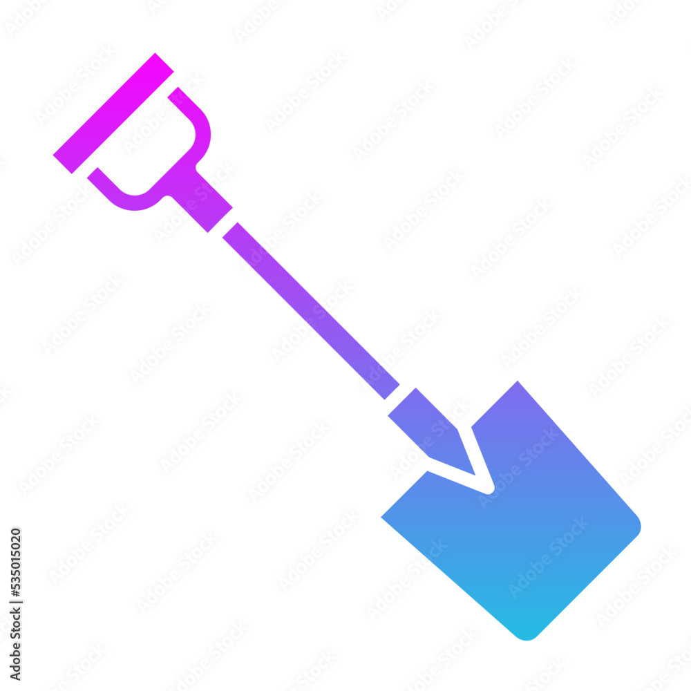 Shovel Glyph Gradient Icon